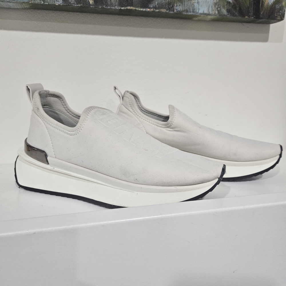 DKNY White Slip-On Athletic Shoes